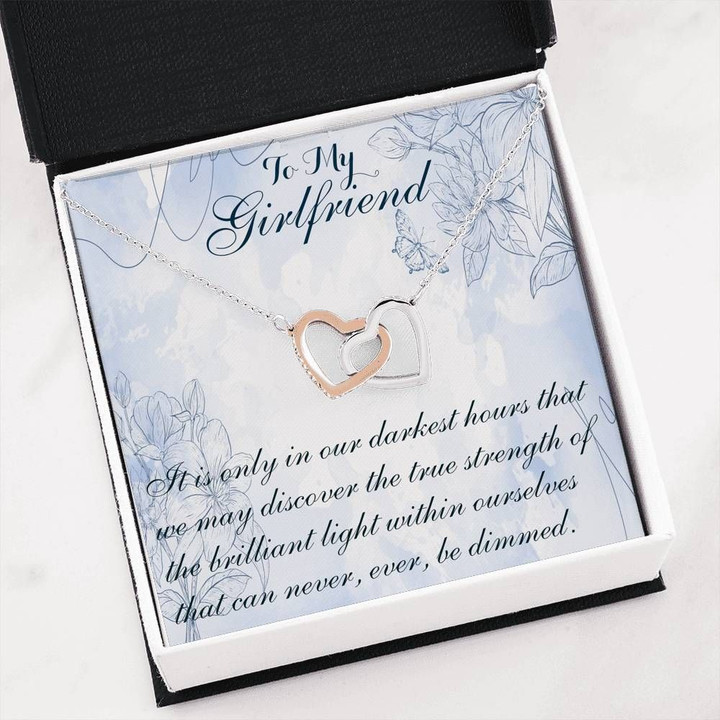 Strength Of The Brilliant Light Interlocking Hearts Necklace Gift For Her