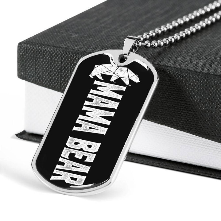 Mama Bear Abstract Stainless Dog Tag Pendant Necklace Gift For Men