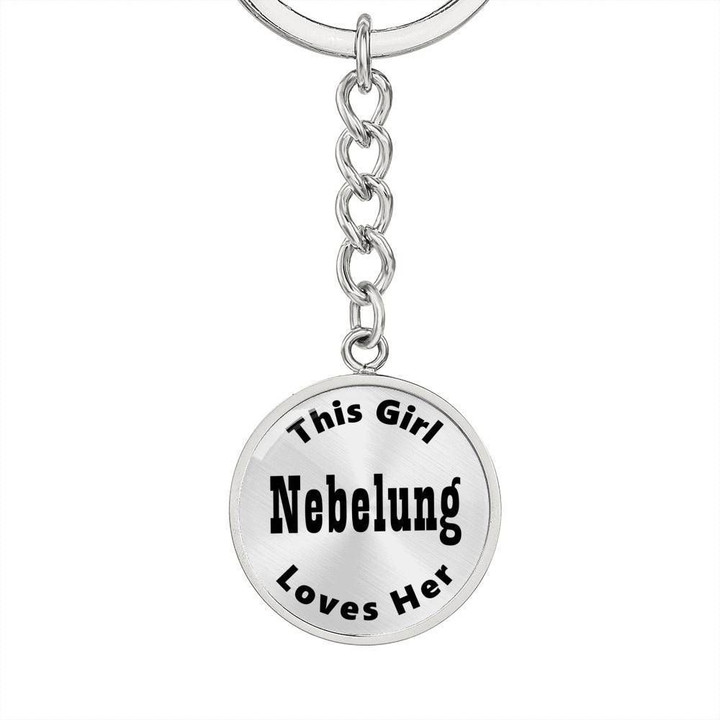 This Girl Loves Her Nebelung Circle Pendant Keychain Gift For Cats Lovers