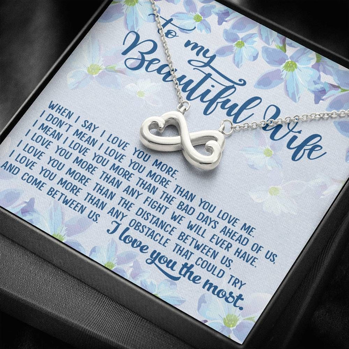 Love You More Than Any Obstacle Infinity Heart Necklace Gift For Wife