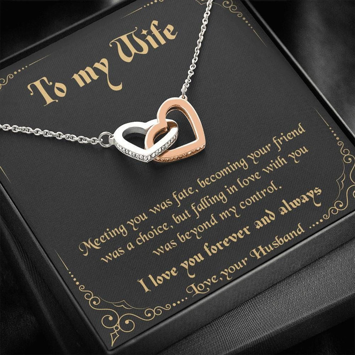 Becoming Your Friend Was A Choice Interlocking Hearts Necklace Gift For Wife