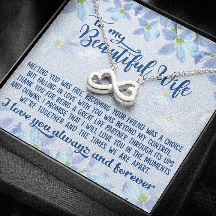 Thank For Being A Great Life Partner Infinity Heart Necklace Gift For Wife
