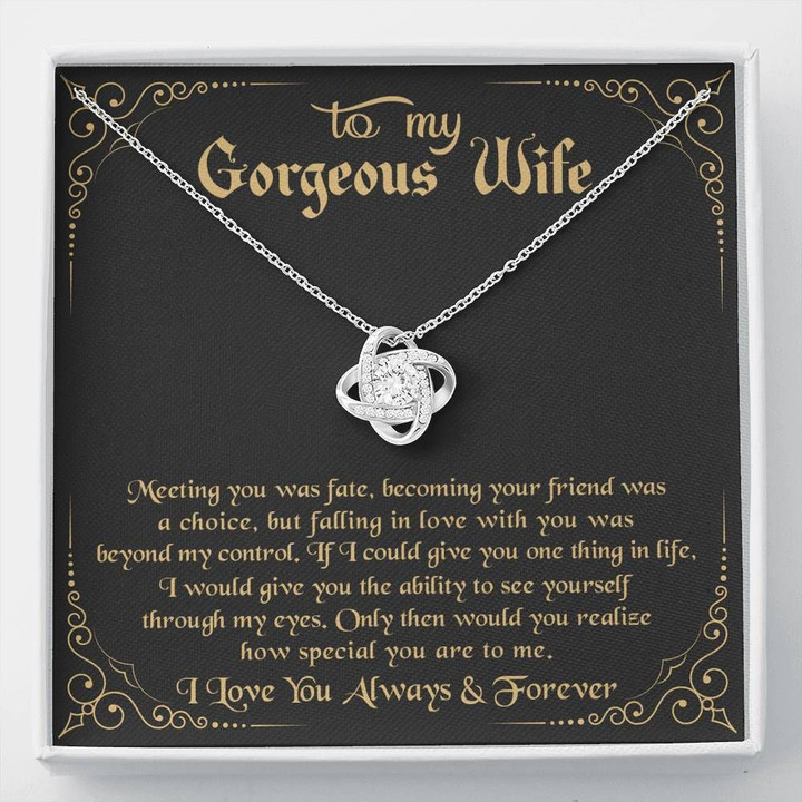 How Special You Are To Me Love Knot Necklace Gift For Wife