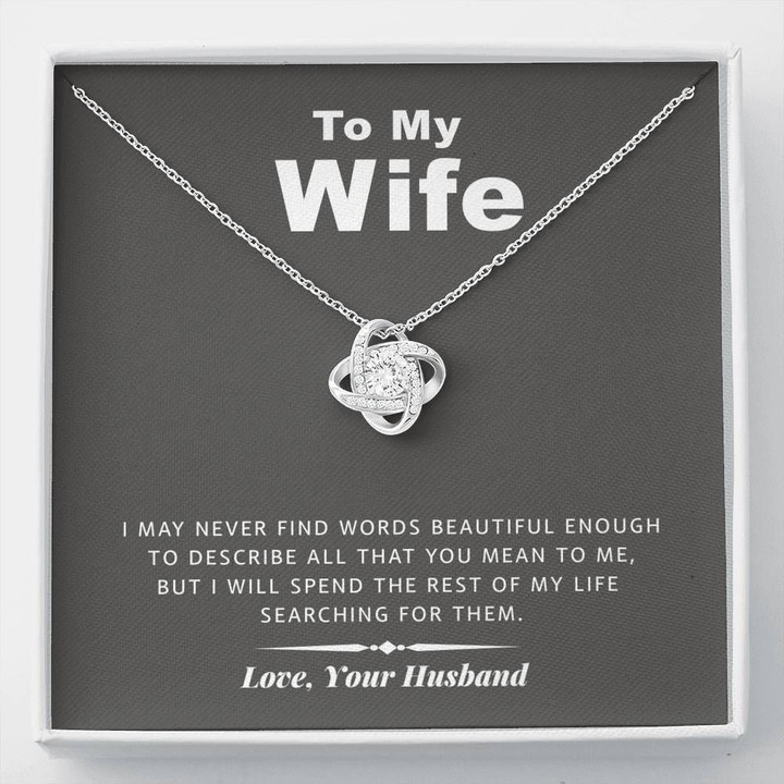 How Much You Mean To Me Love Knot Necklace Gift For Wife