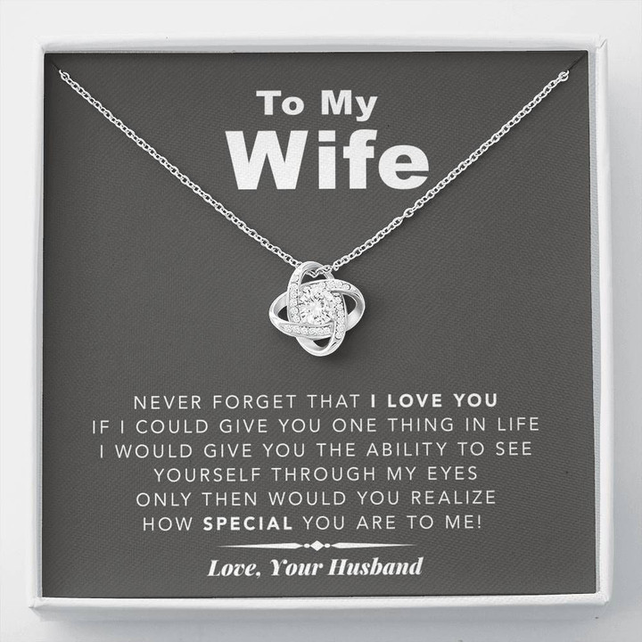 Never Forget I Love You Love Knot Necklace Gift For Wife