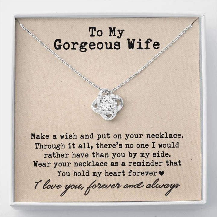 No One I Would Rather Have Than You By My Side Love Knot Necklace Gift For Wife