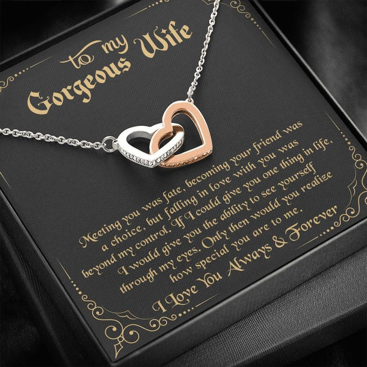 Meeting You Was Fate Interlocking Hearts Necklace Gift For Wife