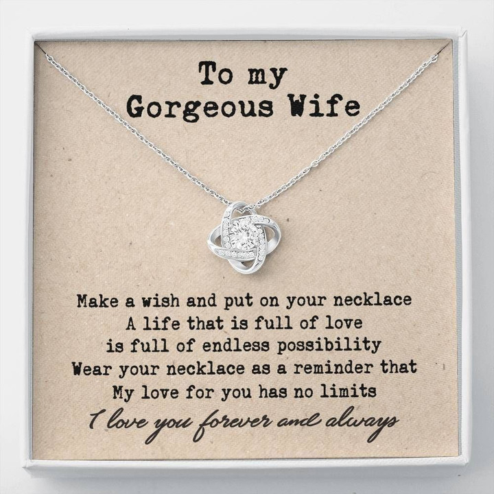 Make A Wish Love Knot Necklace Gift For Wife
