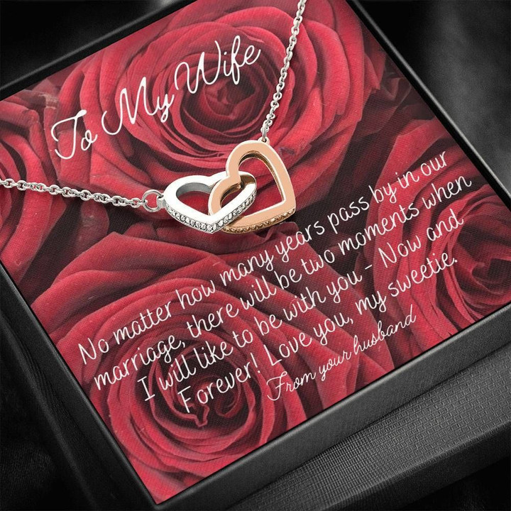 How Many Years Pass By In Our Marriage Interlocking Hearts Necklace Gift For Wife