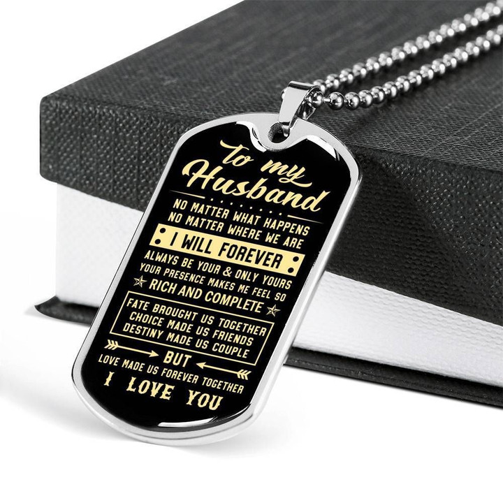 Destiny Made Us Couple Stainless Dog Tag Pendant Necklace Gift For Husband