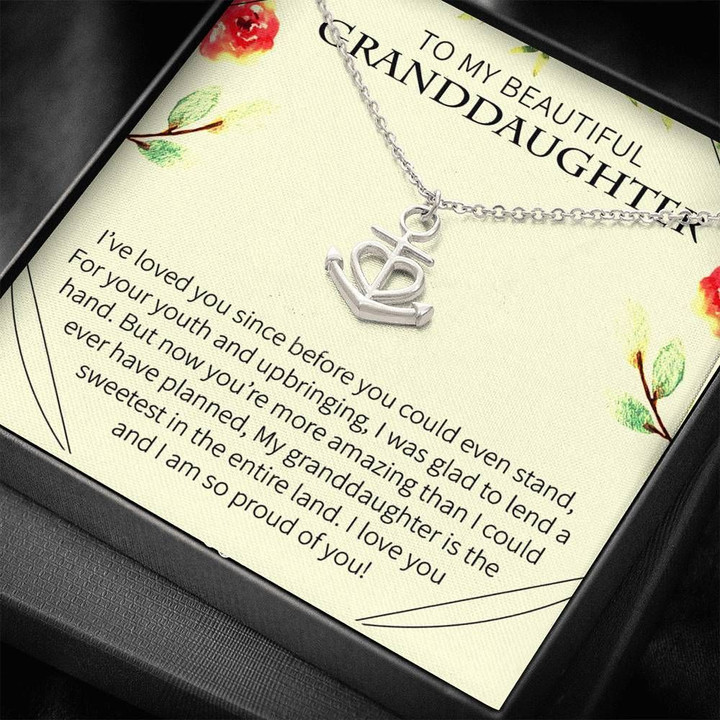 Before You Could Even Stand Anchor Necklace Gift For Granddaughter