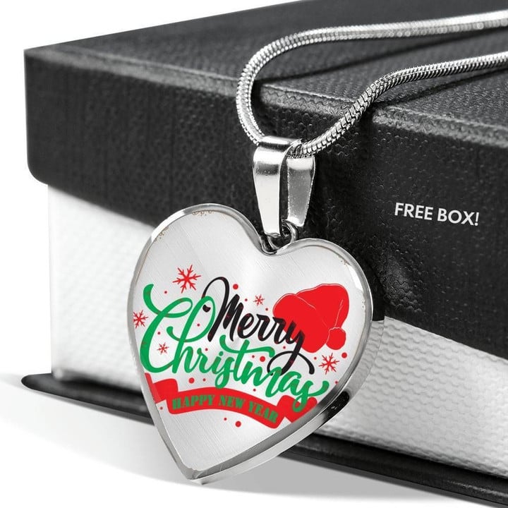 Merry Christmas And Happy New Year Special Gift For Wife Stainless Heart Pendant Necklace