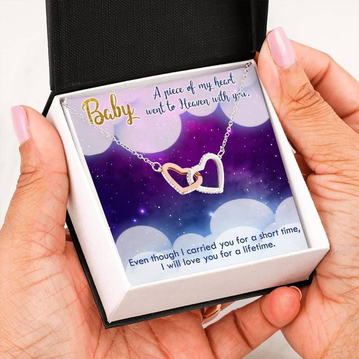 Even Though I Carried You Gor A Short Time Interlocking Hearts Necklace Gift For Women