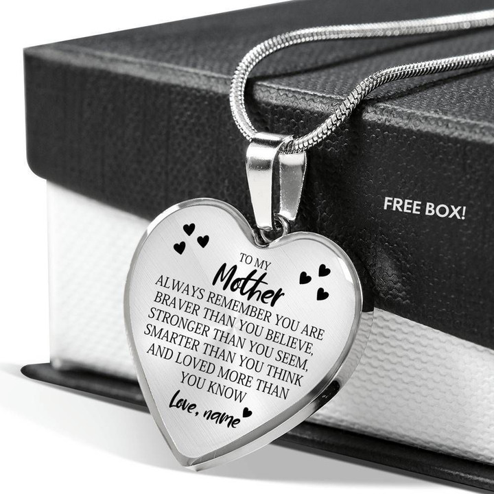 Gift For Mom Loved More Than You Know Stainless Heart Pendant Necklace