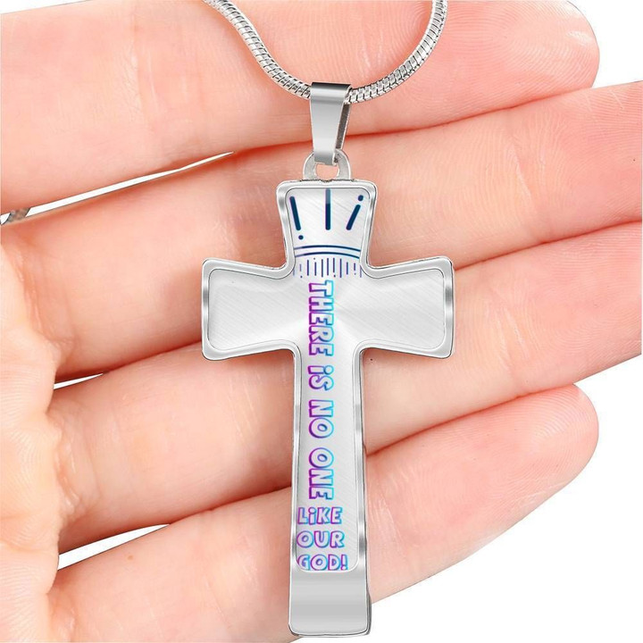 There Is No One Like Our God Stainless Cross Pendant Necklace Gift For Men