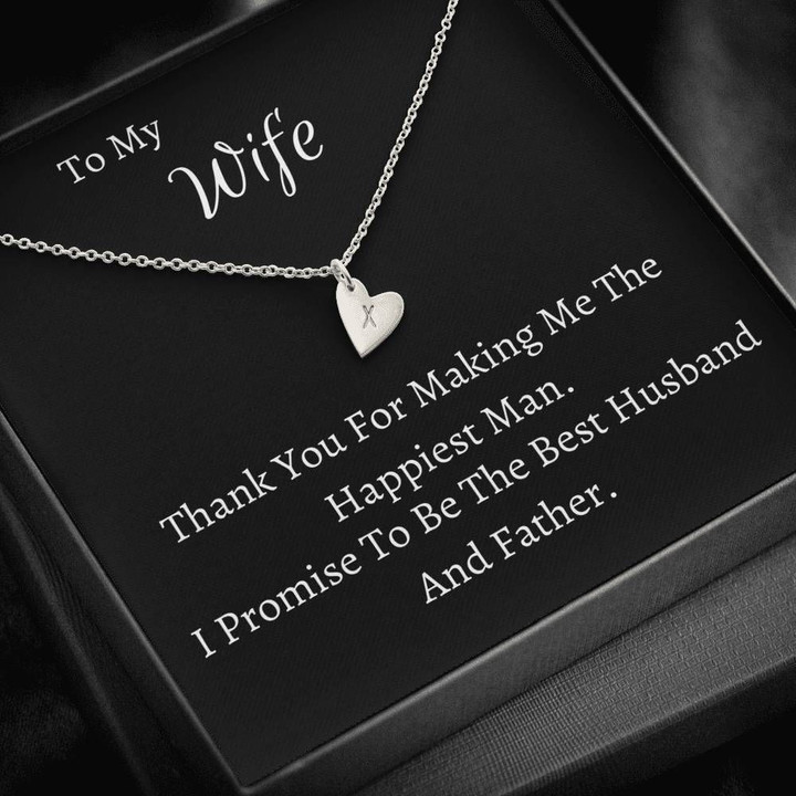 Gift For Wife Promise To Be The Best Husband Sweetest Hearts Necklace