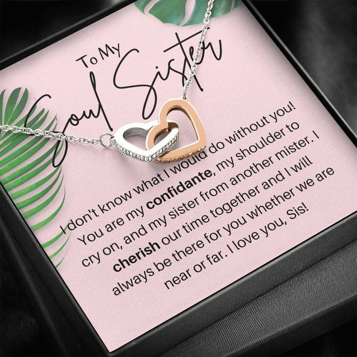 Gift For Soul Sister You Are My Shoulder To Cry On Interlocking Hearts Necklace
