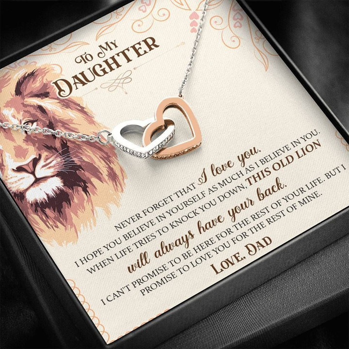The Rest Of Mine This Old Lion Interlocking Hearts Necklace Gift For Daughter