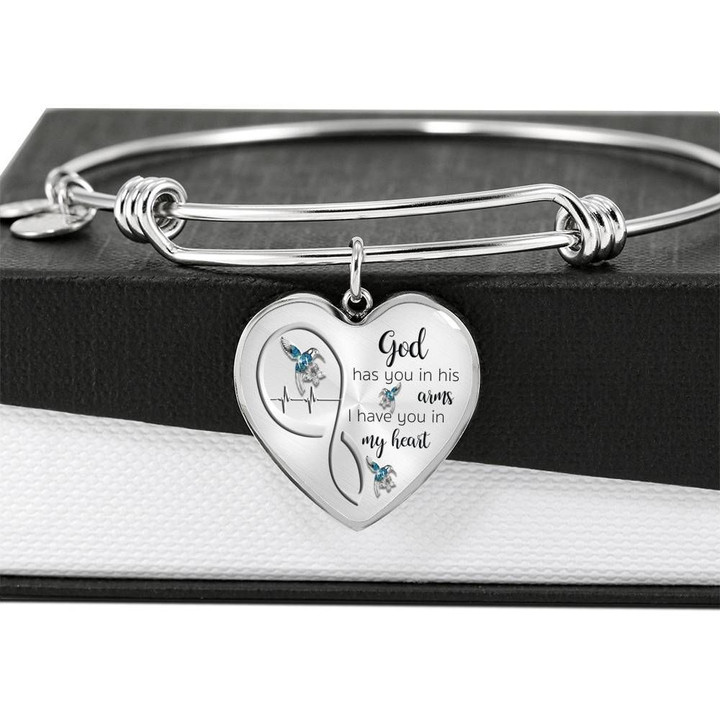 Hummingbird God Has You Heart Pendant Bracelet Gift For Women
