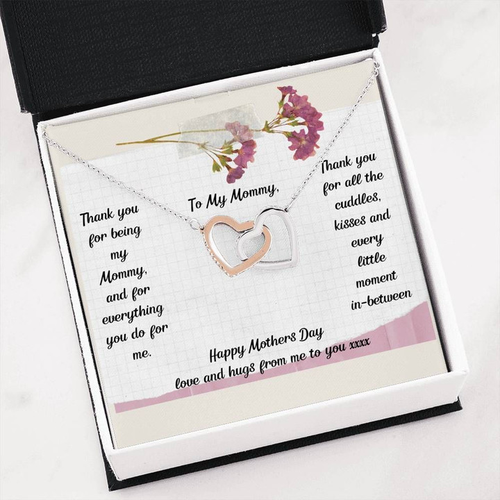 Thank For All The Curdless Interlocking Hearts Necklace Gift For Mom