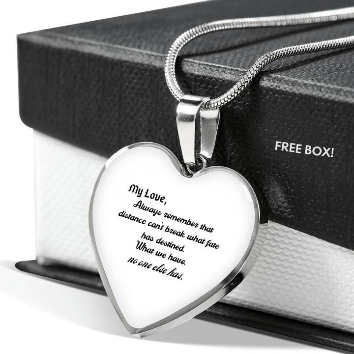 Distance Can't Break Gift For Her Heart Pendant Necklace