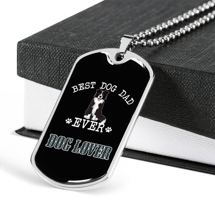 Best Dog Dad Ever Gift For Dog Lovers Stainless Dog Tag Pendant Necklace