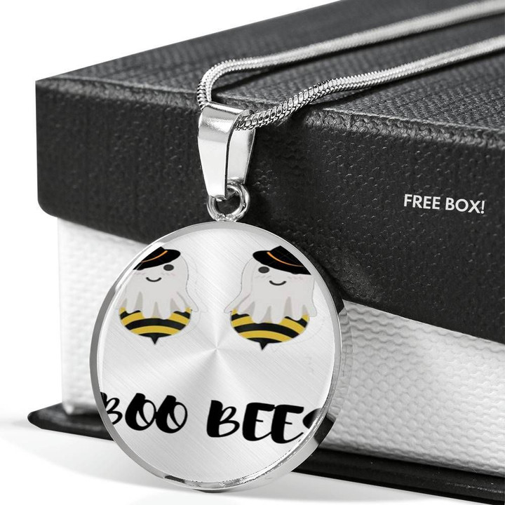 Boo Bees Gift For Friends Stainless Circle Pendant Necklace