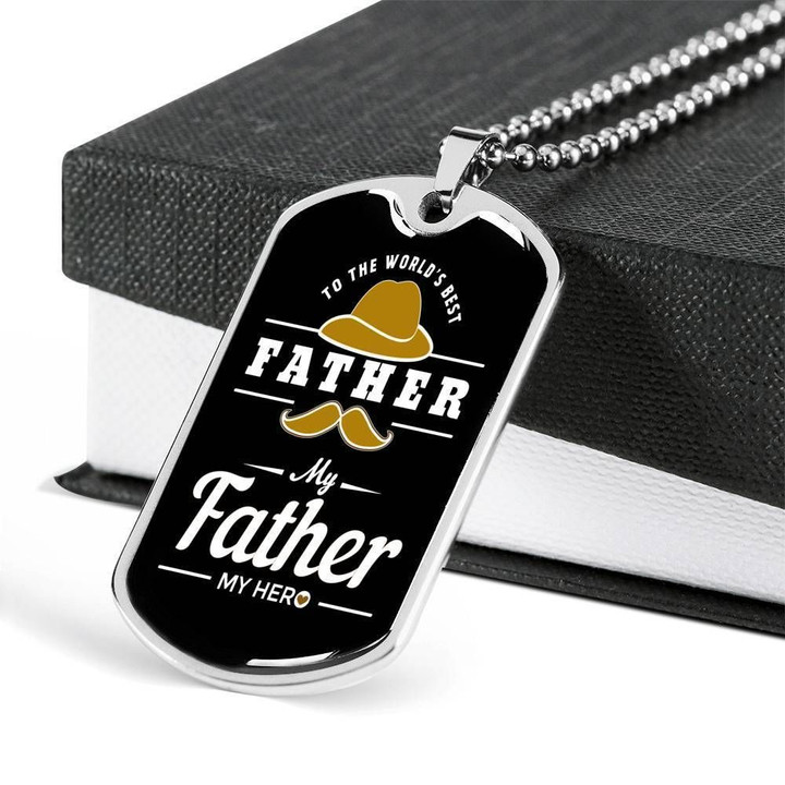 My Hero Beard Stainless Dog Tag Pendant Necklace Gift For The World's Best Father