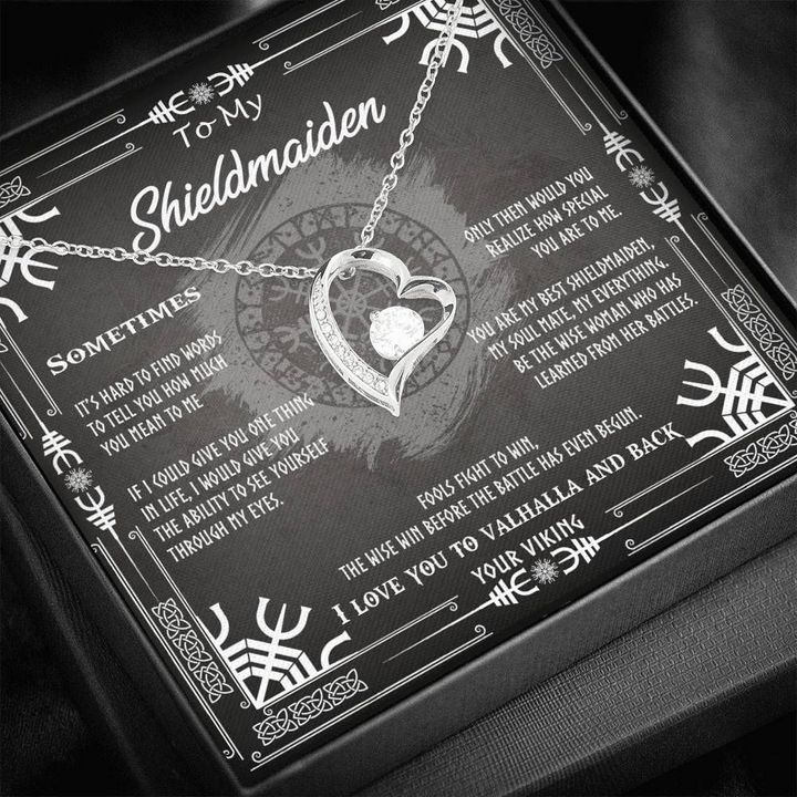 Forever Love Necklace Gift For My Shieldmaiden Love You To Valhalla And Back