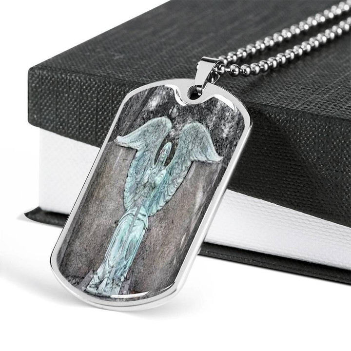 Angel Cle Amen Stainless Dog Tag Pendant Necklace Gift For Men