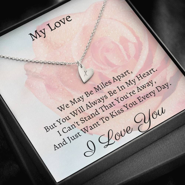 We May Be Miles Apart Sweetest Hearts Necklace Gift For Darling