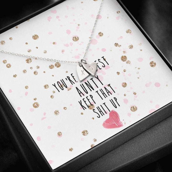 You're The Best Aunty Sweetest Hearts Necklace Gift For Women