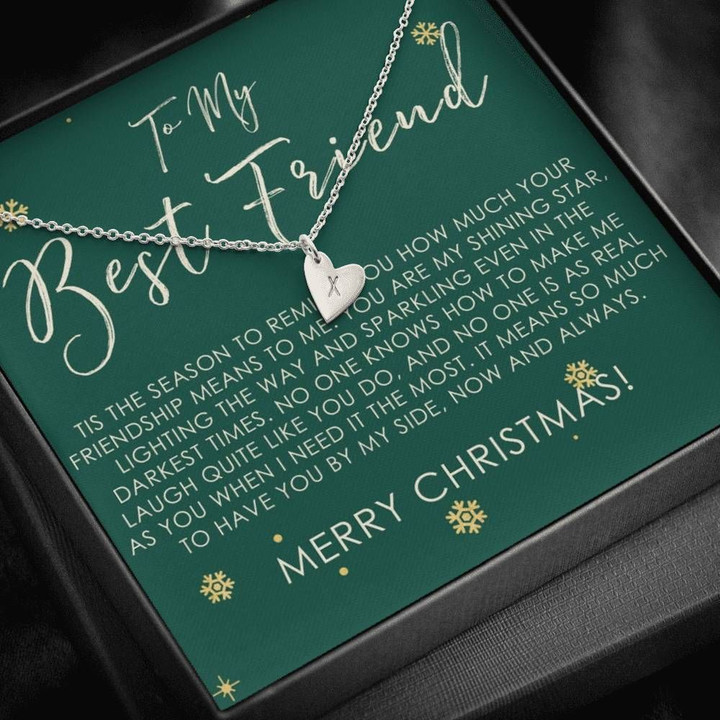 Gift For BFF Mery Christmas Sweetest Hearts Necklace