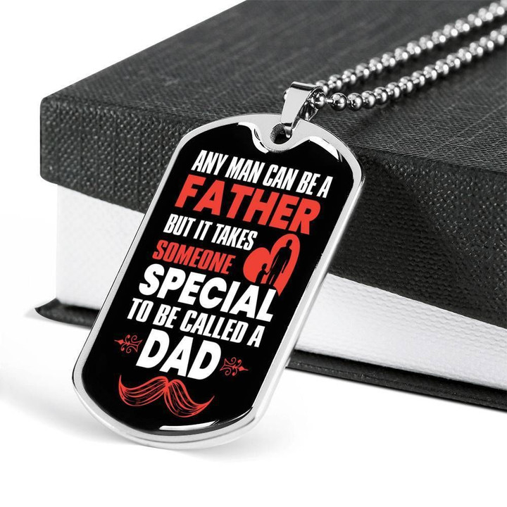 Some Special Father Is Called A Dad Stainless Dog Tag Pendant Necklace Gift For Men