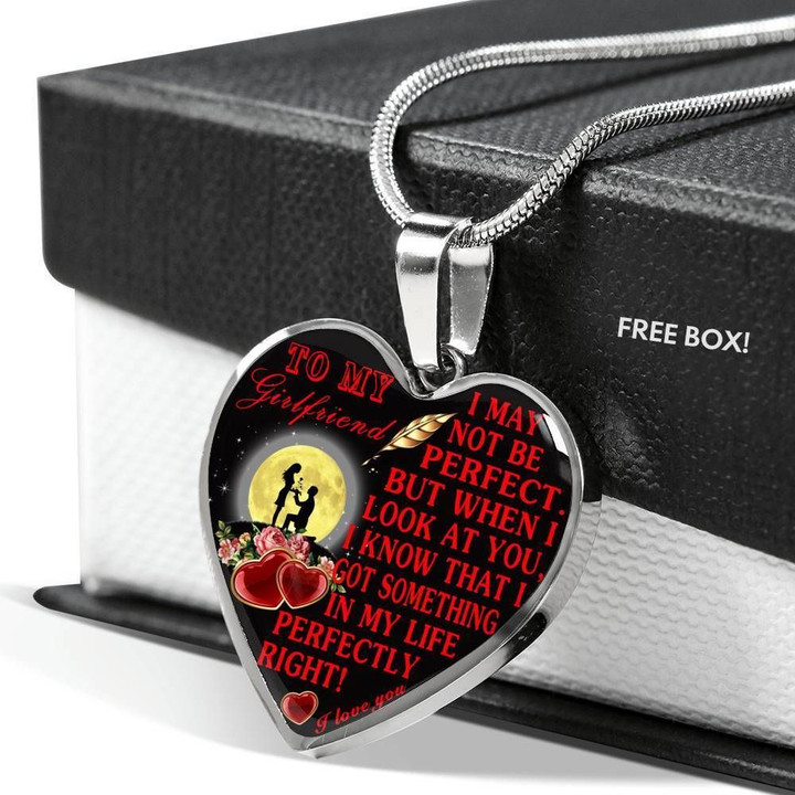 I May Not Be Perfect Stainless Heart Pendant Necklace Gift For Hers