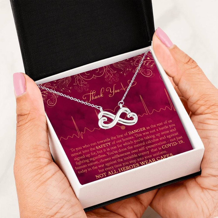 You've Done The Mental Calculus Gift For Nurse 14K White Gold Infinity Heart Necklace