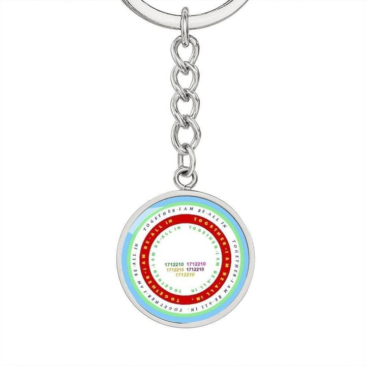 Switchword Together I Am Be All In Gift For Men Stainless Circle Pendant Keychain