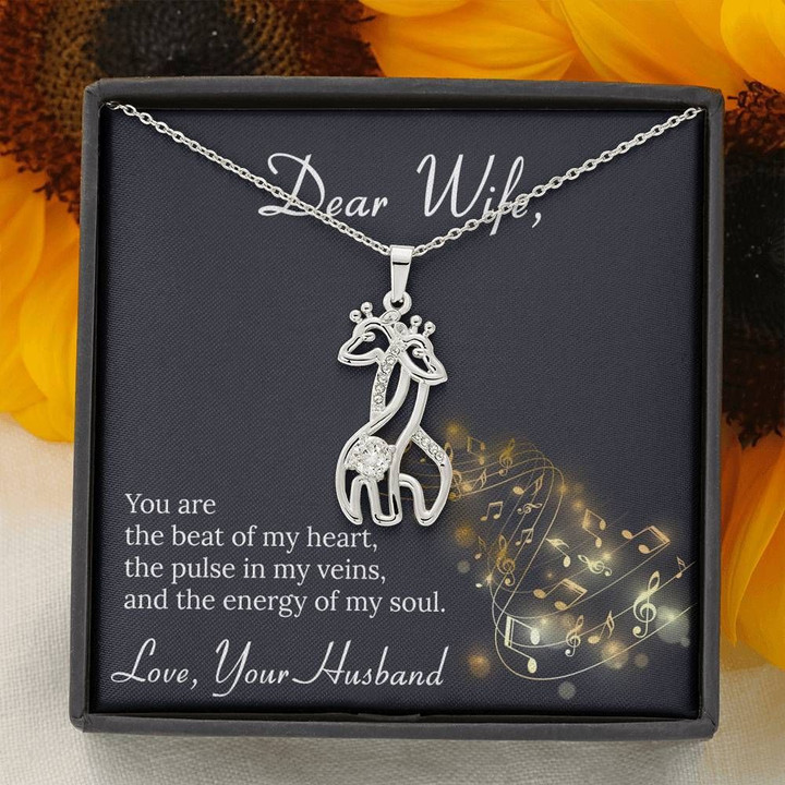 You Are The Beat Of My Heart Gift For Wife Giraffe Couple Necklace