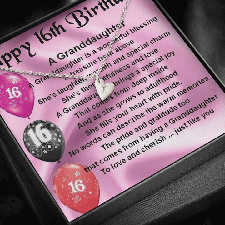 Happy 16th Birthday Sweetest Hearts Necklace Gift For Granddaughter