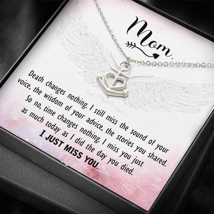 Death Changes Nothing Gift For Angel Mom Stainless Anchor Necklace
