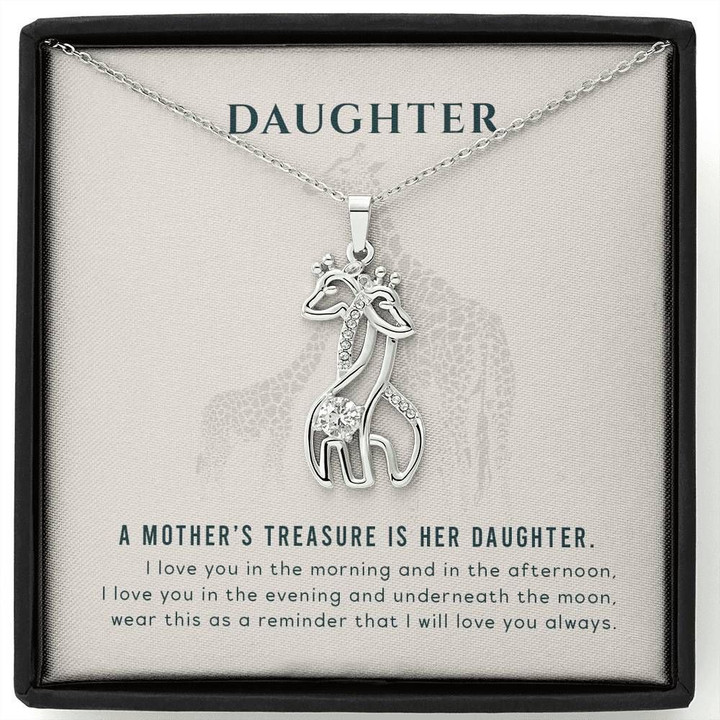 Gift For Daughter I Love You All Times Giraffe Couple Necklace