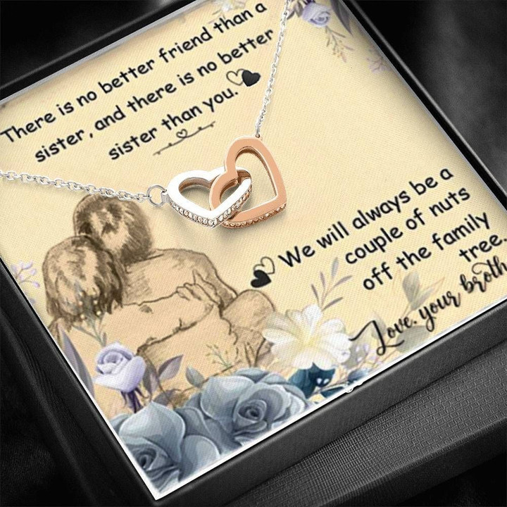 We'll Always Be A Couple Of Nuts Gift For Brother Interlocking Hearts Necklace