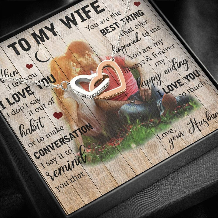 To Wife You Are My Forever Interlocking Hearts Necklace Gift For Her