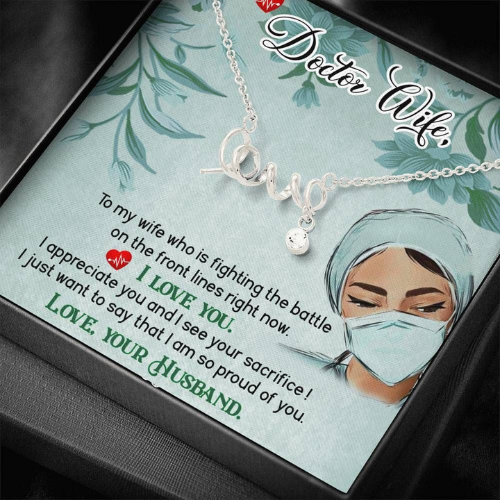 I Appreciate You Gift For Doctor Wife Stainless Scripted Love Necklace