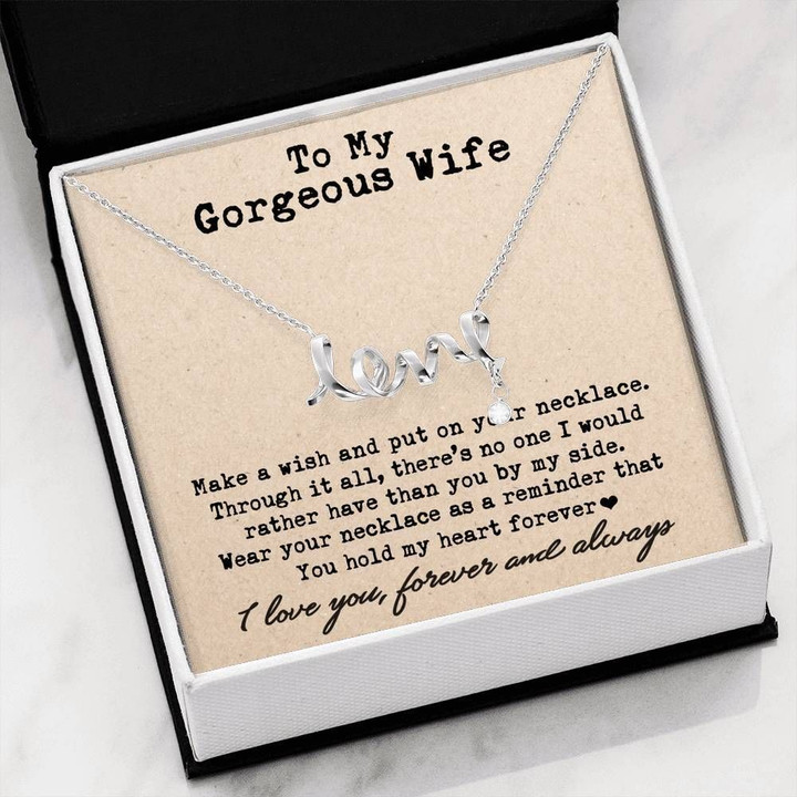 You Hold My Heart Scripted Love Necklace Gift For Wife