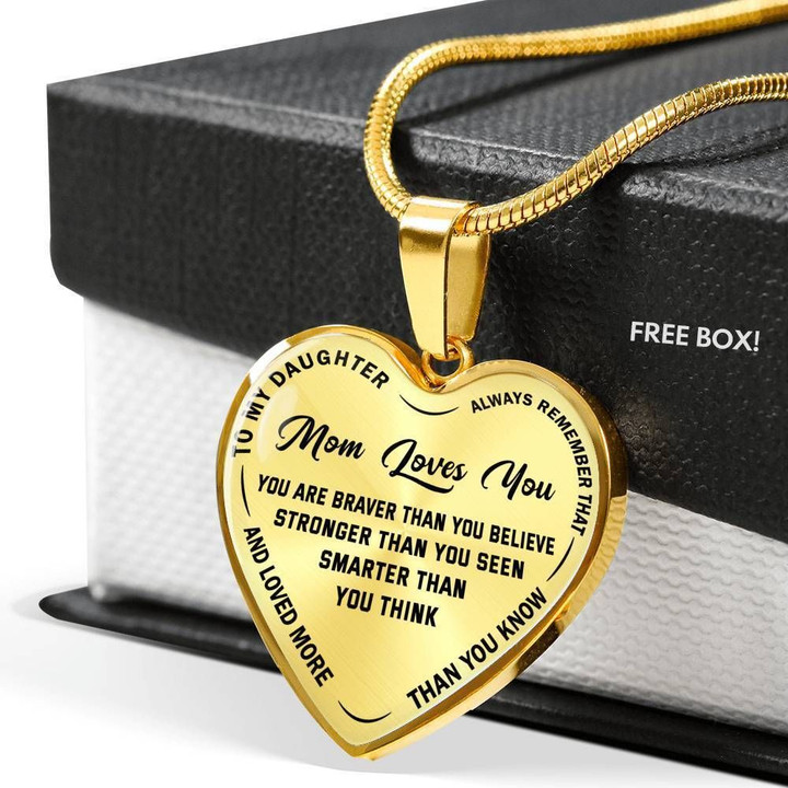 You're Braver Than You Think Heart Pendant Necklace Gift For Mom Mama