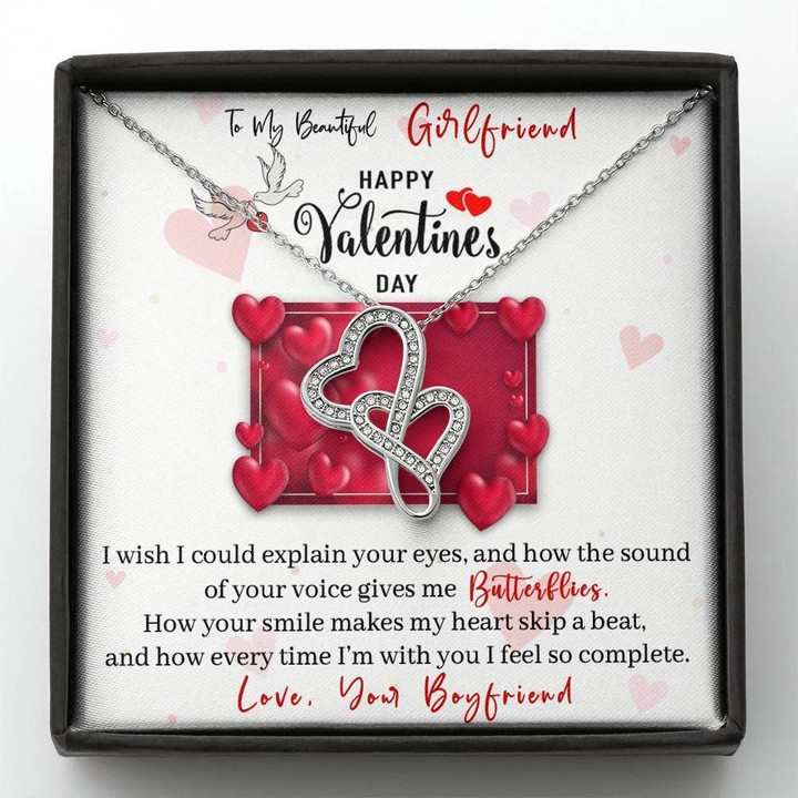 I Wish I Could Explain Your Eyes Double Hearts Necklace Gift For Hers
