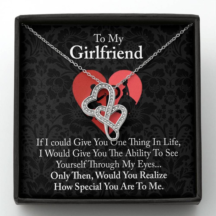If I Could Give You One Thing In Life Double Hearts Necklace Gift For Darling