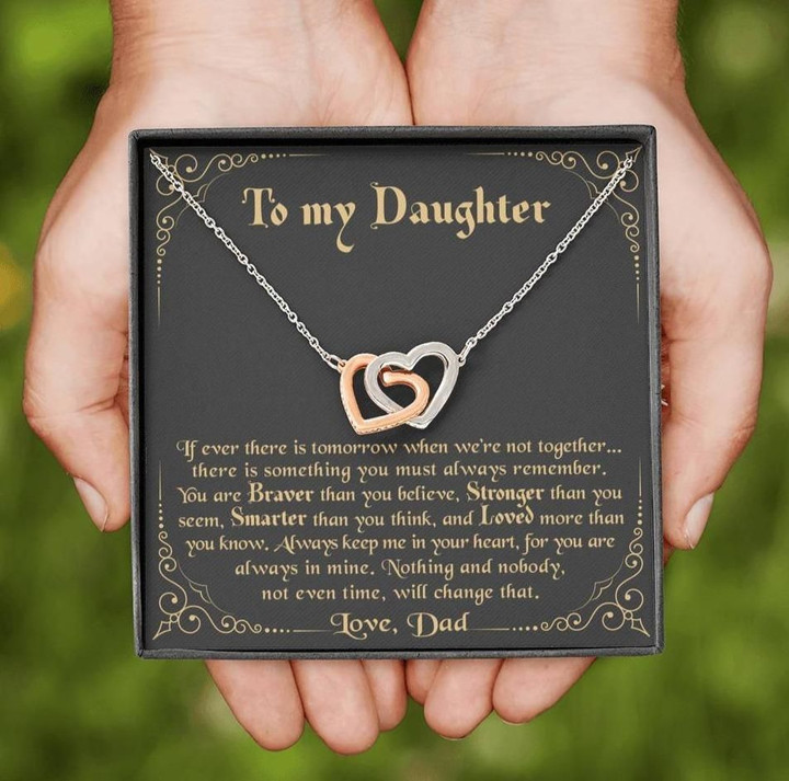 Nothing Can Change Who You Are Interlocking Hearts Necklace Gift For Daughter