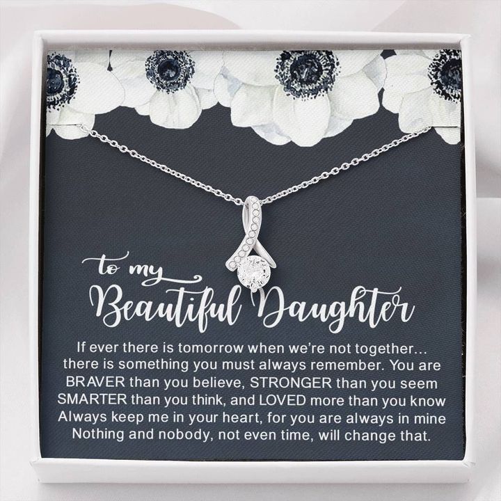 When We're Not Together White Flower Alluring Beauty Necklace Gift For Daughter